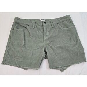 Carve Designs Womens 12 Green Corduroy Shorts Frayed Raw Hem Coastal Casual